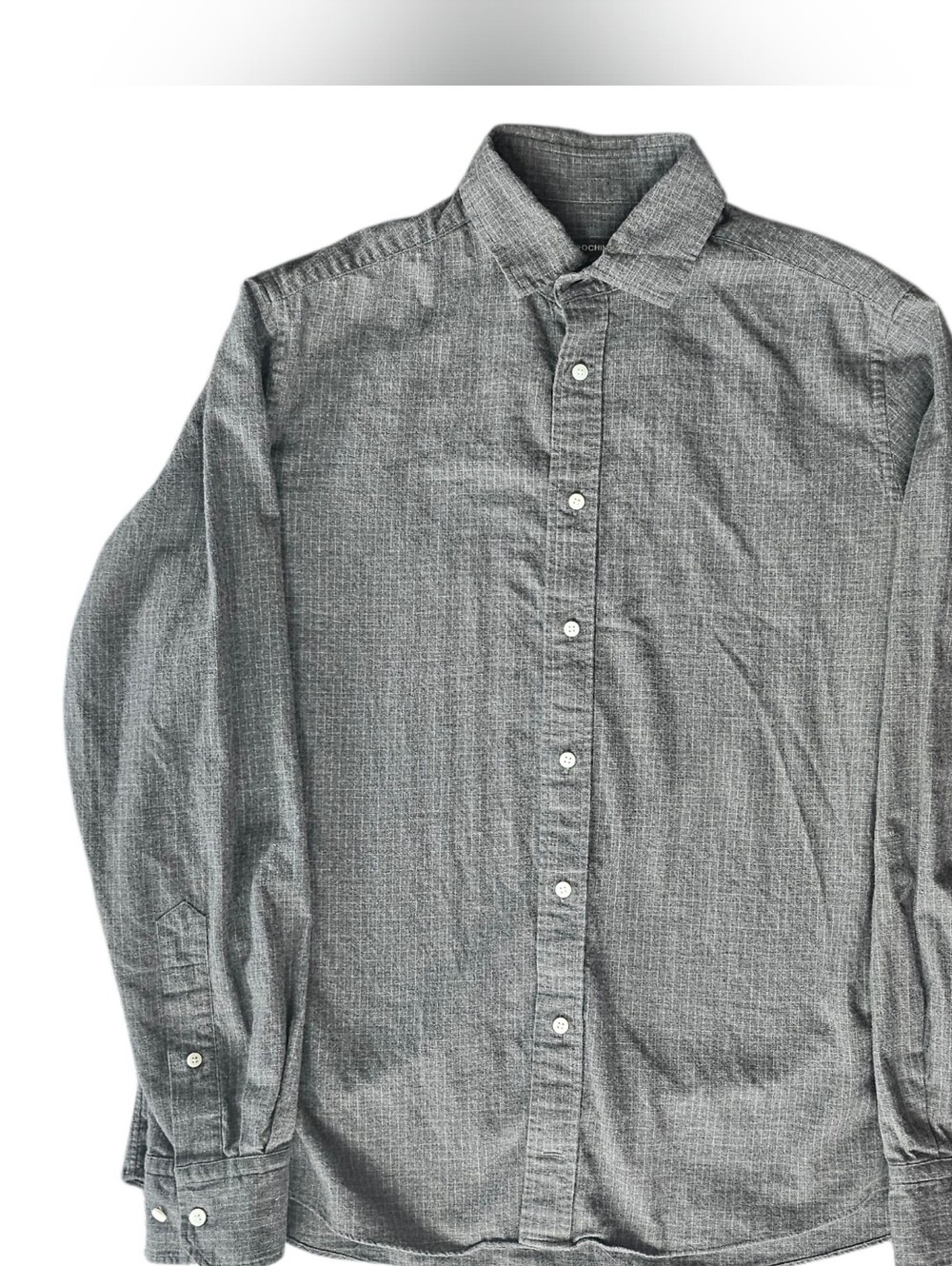 Men's Indochino Gray Windowpane Button-Down Shirt